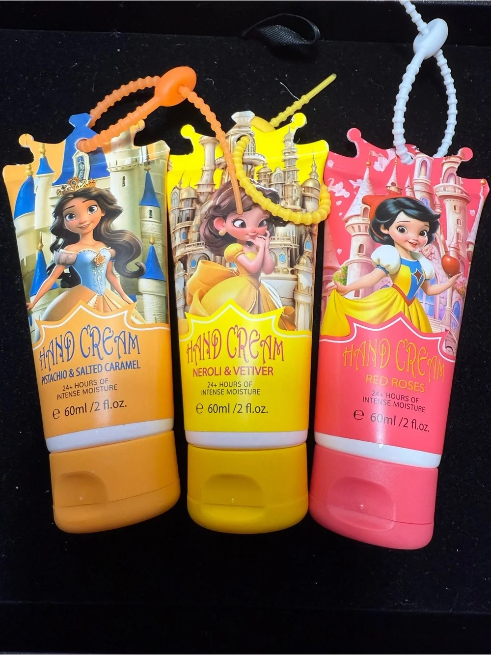 Bundle of 6 disney princess hand cream lotions 24+ hours of intense moisture
